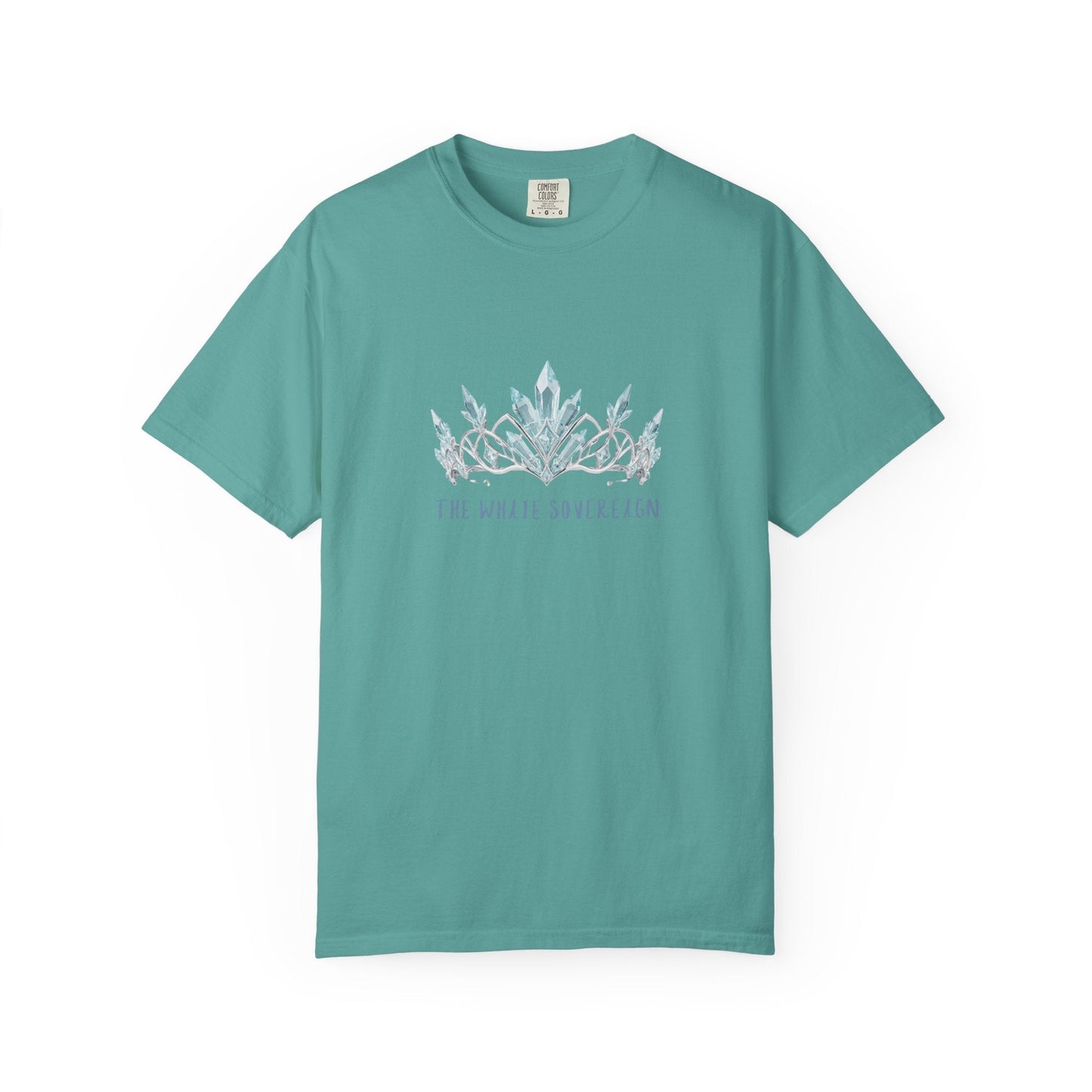 The White Sovereign Blue Seaweed Crown  Tsaritsa Frost Queen Graphic Tee
