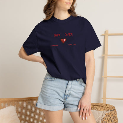 Game Over Pixel Heart Tee Retro Gaming Graphic Tee  Gamer Gift Tee