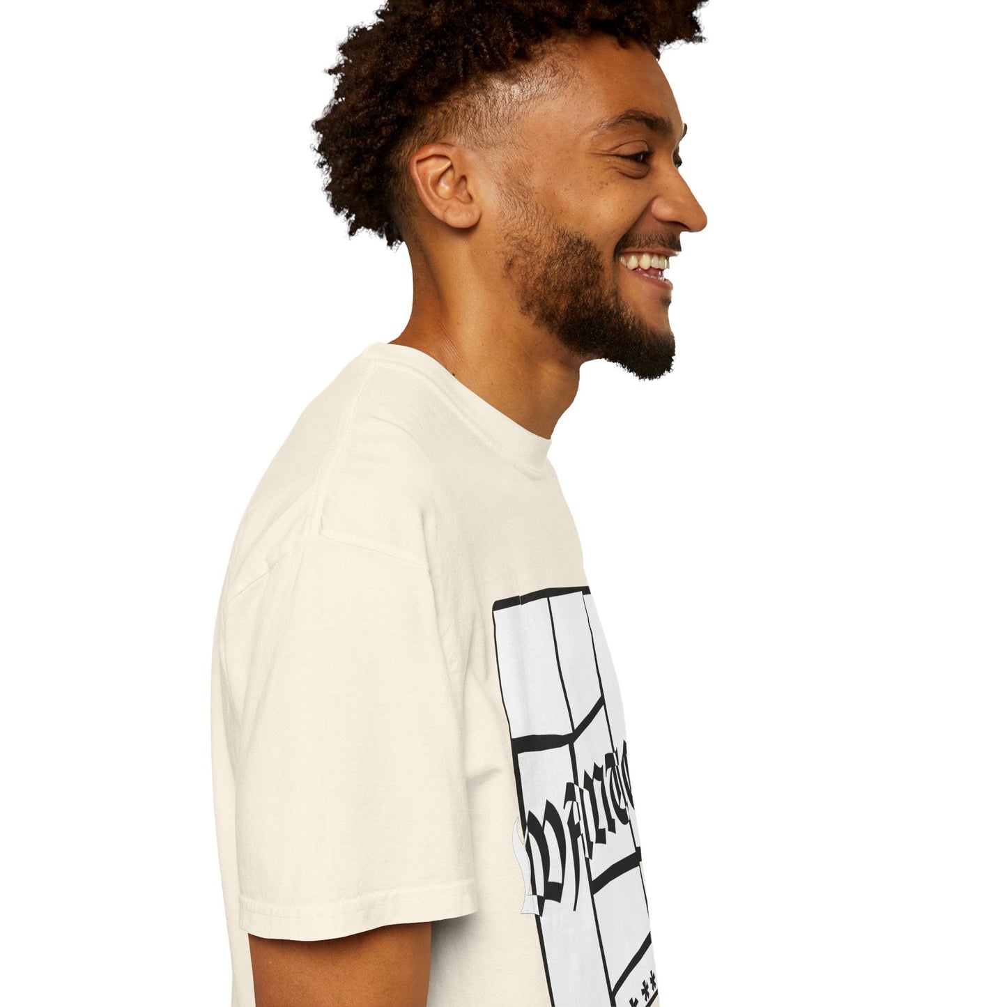 Wanted Graphic Tee Window Grid Design with wanted printed Tees