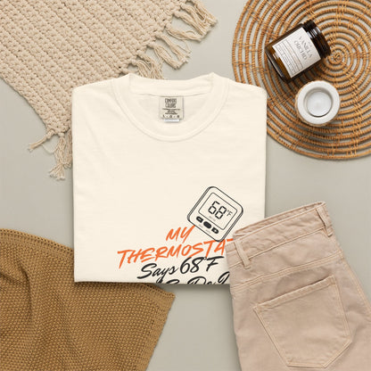 My Thermostat Says 68°F and So Do I Funny Thermostat Tee  Heatwave Graphic Tee, Comfort Colors 1717