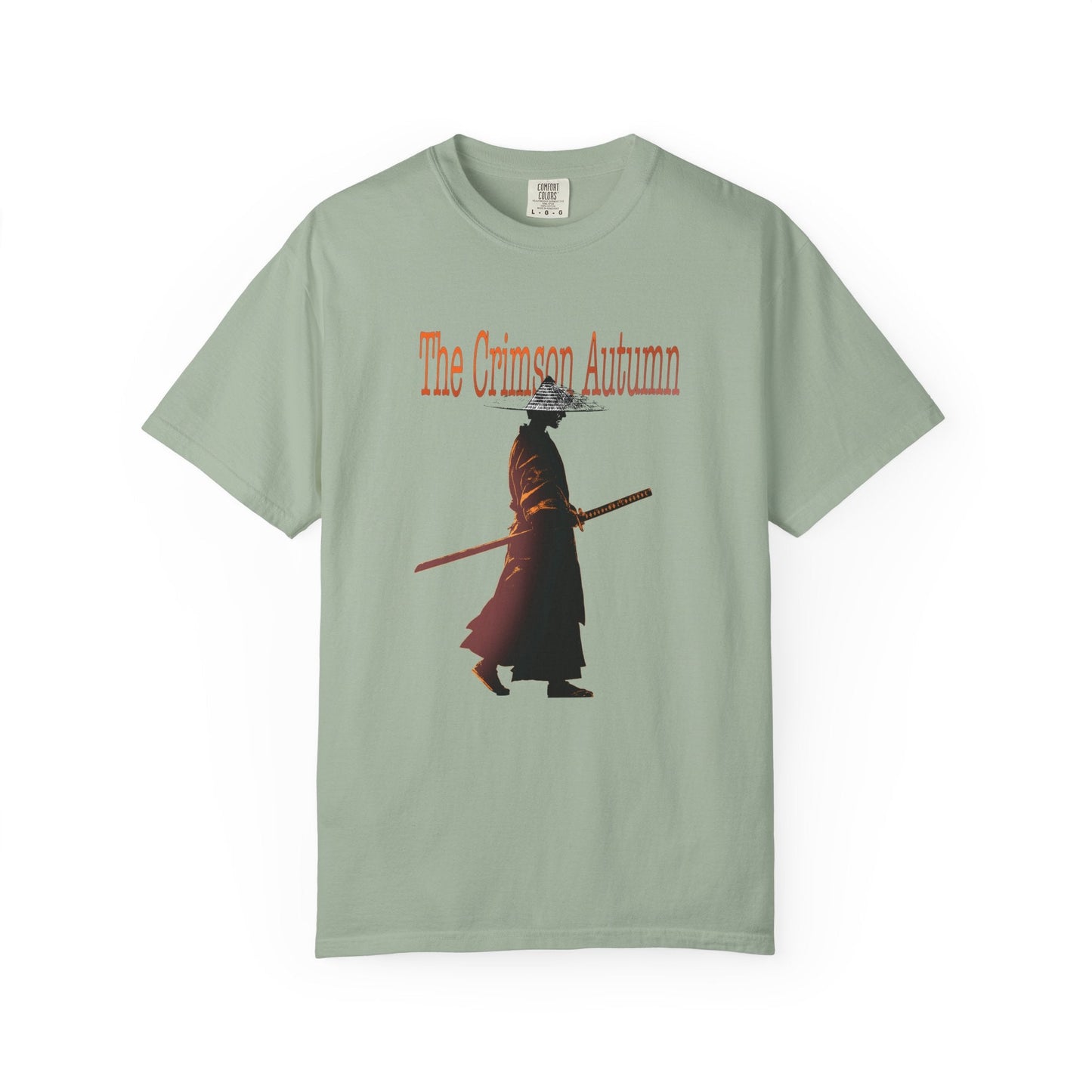 Crimson Autumn Samurai Tee | Distressed Japanese Warrior Shirt