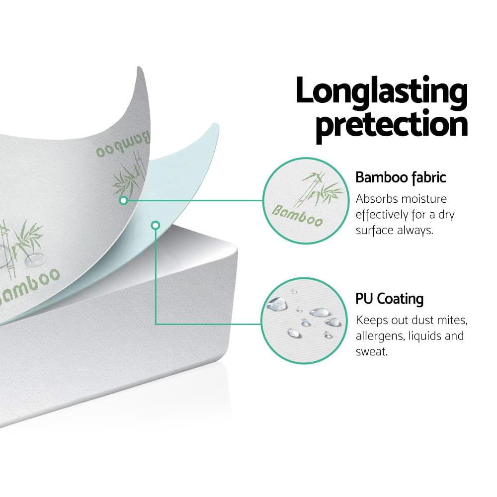 Giselle Bedding Mattress Protector Bamboo Queen.