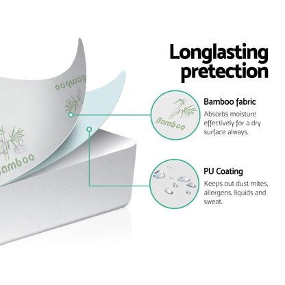 Giselle Bedding Mattress Protector Bamboo Queen.
