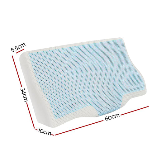 Giselle Cervical Pillow Memory Foam Contour Pillow Neck Support Cool Gel.