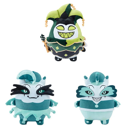 Handmade Greed Demon Jester Plush with Teal Twin Figures