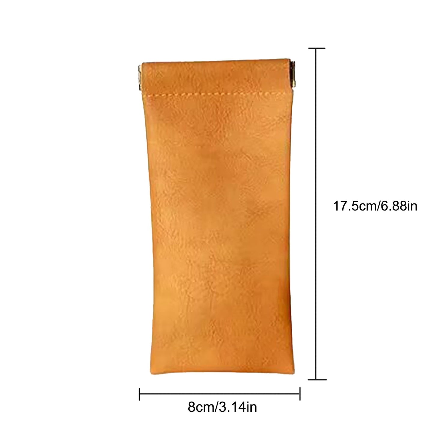 Glasses Case, Soft Eyeglass Case, Portable Squeeze Top Leather Glasses Case, Anti-Scratch Eyeglass Case For Women Men (Orange/1 Pcs) 3.14x6.88 3.14" x 6.88" Orange+Green+Blue+Pink