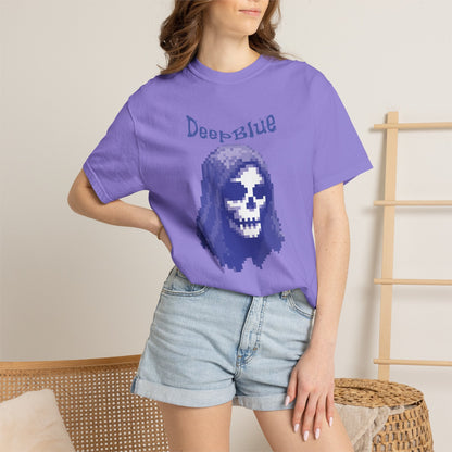 Resynced from the Deep Blue - Pixel Pirate Unisex Graphic Tee | Glitch Art Gamer Shirt By Aprasi