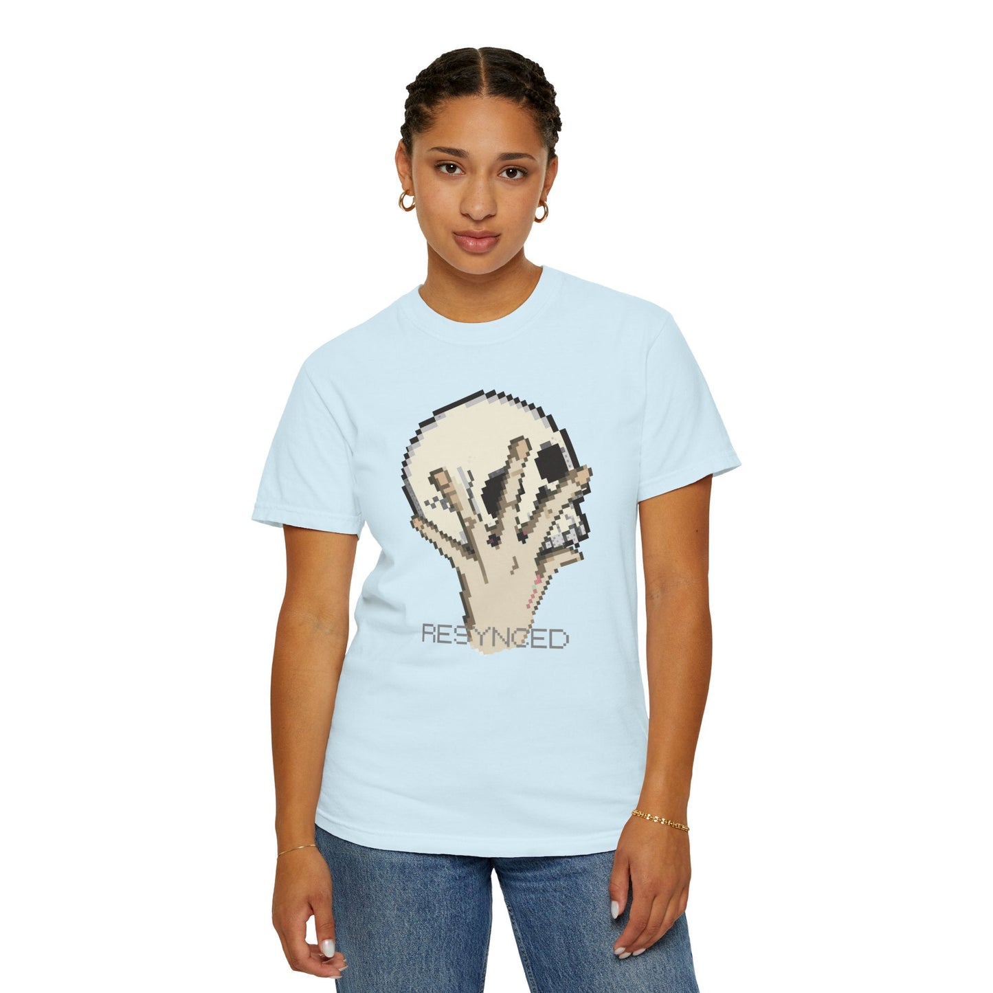 Pixel Hand Tee - Retro Glitch Skull Graphic T-Shirt | Designed by Aprasi