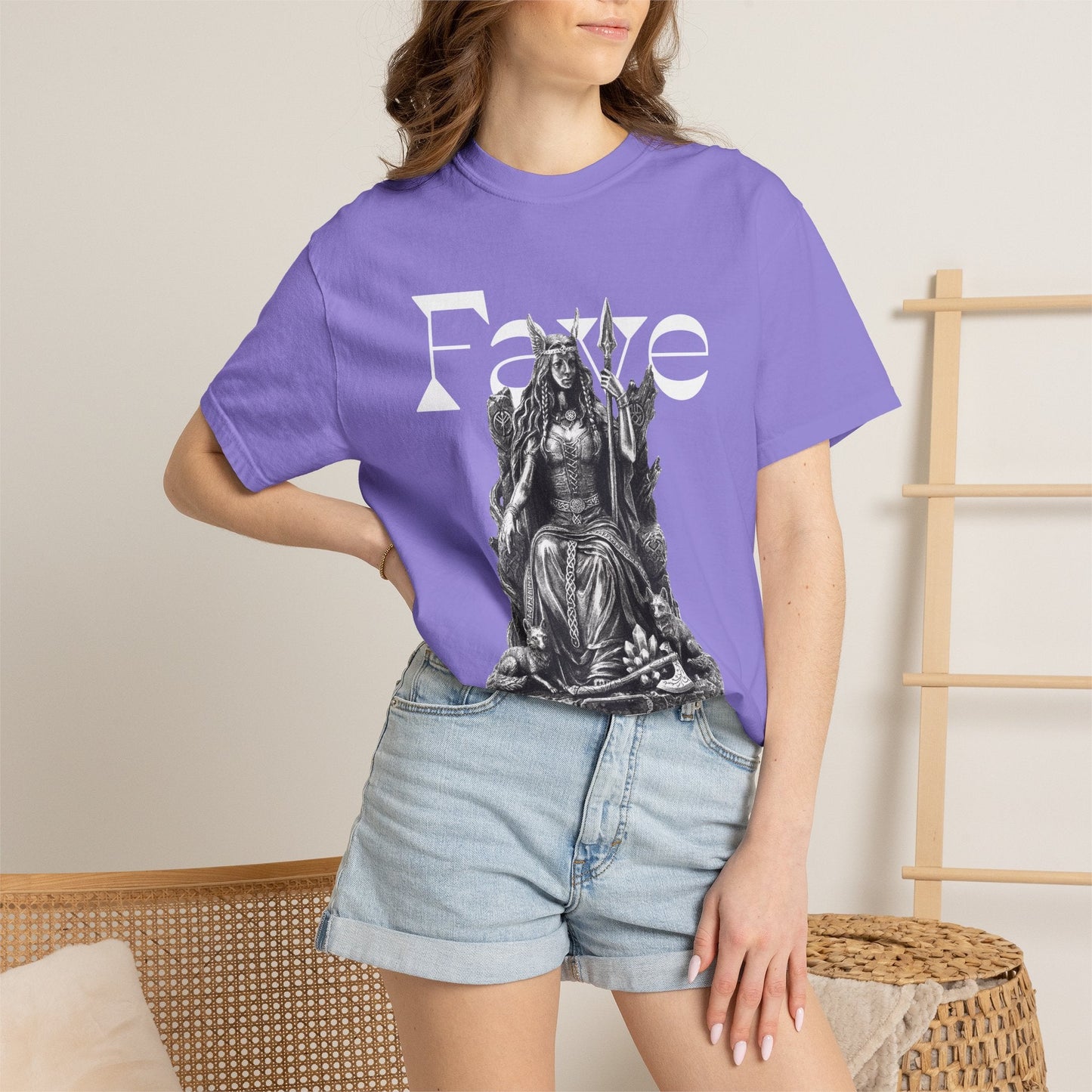 Freyja Norse Goddess Graphic Tee, Folkvangr Viking Shirt