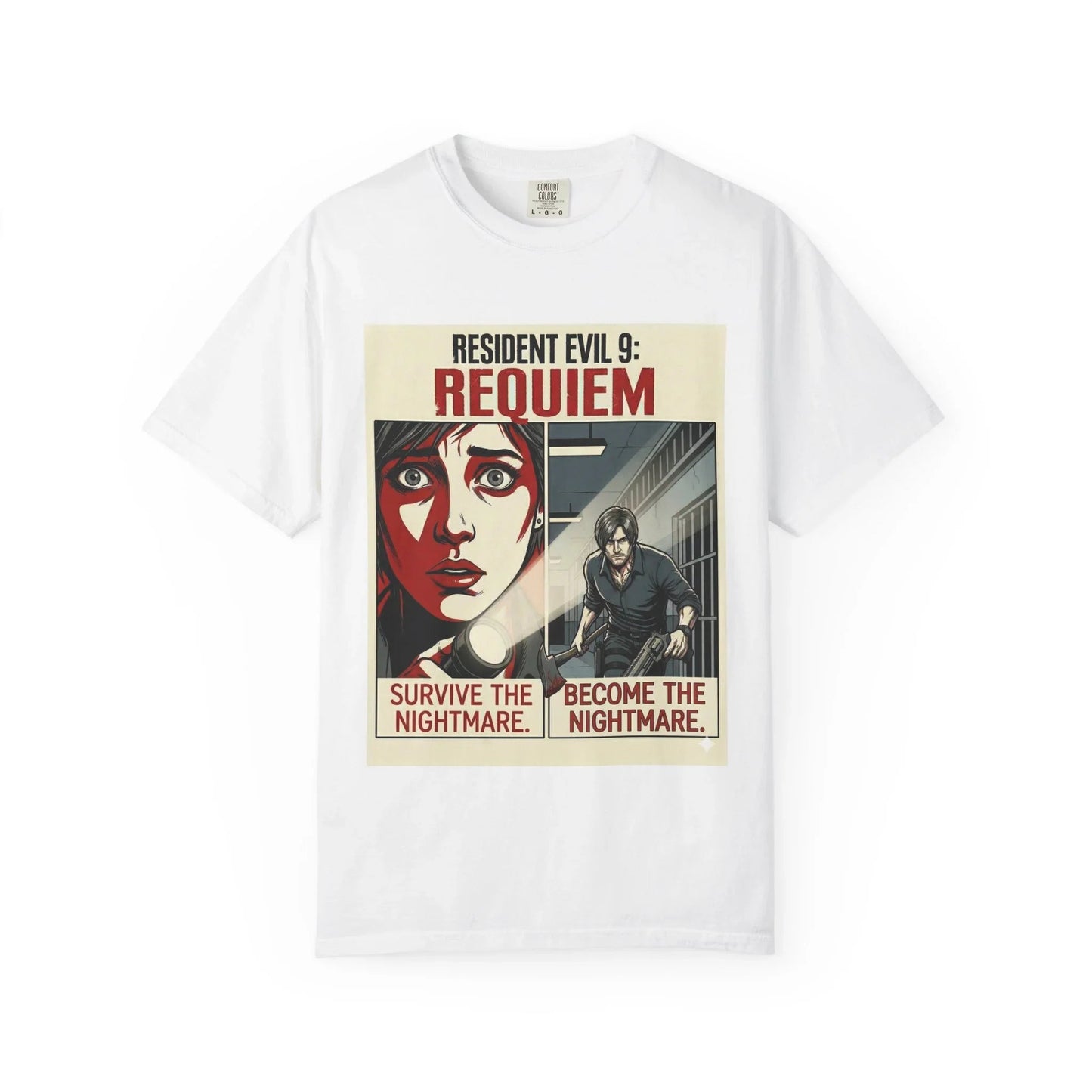 Resident Evil 9 Requiem T-Shirt - Grace vs Leon Gameplay Graphic Tee