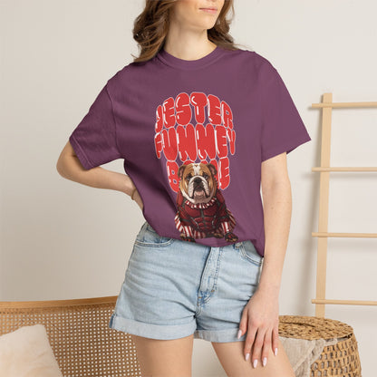 MissChiff Tees Bulldog Jester Graphic T-Shirt | Funny Bone Retro Dog Tee  Unisex Comfort Colors