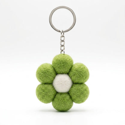 Handmade Wool Felt Large Flower Keyring