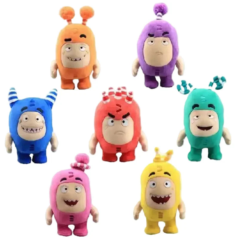 Colorful Furry Square Plushies Antennas Plushies Silent Expressive Mood Plushies 24cm