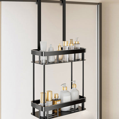 Grrvtrz 2-Tier Hanging Shower Caddy Over The Door Large Capacity Hanging Shower Organizer Sturdy Rust Proof Shelf Basket Storage Rack No Drilling,Bathroom Decor,Bathroom Accessories 15.75*6.69*2.76 A