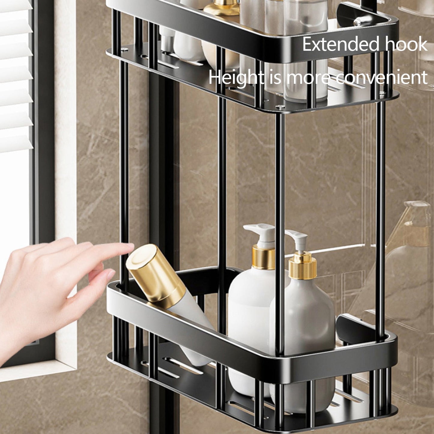 Grrvtrz 2-Tier Hanging Shower Caddy Over The Door Large Capacity Hanging Shower Organizer Sturdy Rust Proof Shelf Basket Storage Rack No Drilling,Bathroom Decor,Bathroom Accessories 15.75*6.69*2.76 A