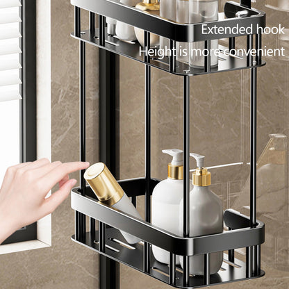 Grrvtrz 2-Tier Hanging Shower Caddy Over The Door Large Capacity Hanging Shower Organizer Sturdy Rust Proof Shelf Basket Storage Rack No Drilling,Bathroom Decor,Bathroom Accessories 15.75*6.69*2.76 A