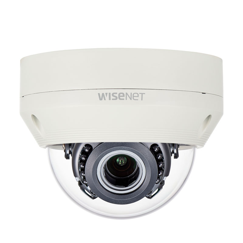 Hanwha Wisenet HV-HCV-6080R HD+ 2MP AHD Outdoor Dome Camera – WDR, 30m IR, IP66, IK10, 3.2–10mm Motorised Varifocal Lens