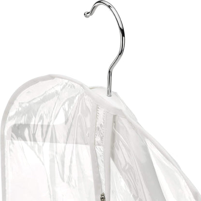 HANGERWORLD Clear 40inch Showerproof White Trim Suit Coat Garment Clothes Carry Cover Protector Bags (12)