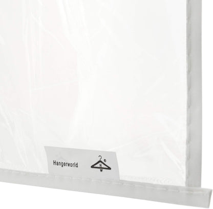 HANGERWORLD Clear 40inch Showerproof White Trim Suit Coat Garment Clothes Carry Cover Protector Bags (12)