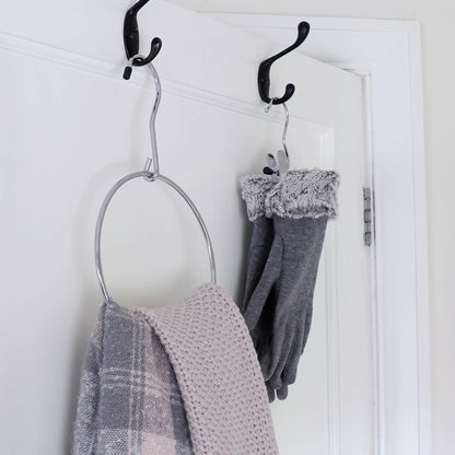 HANGERWORLD Pack of 3 Pack Belt Organizer for Closet Rack Chrome Ring Hanger for Belts Ties Scarves and Accessory Storage