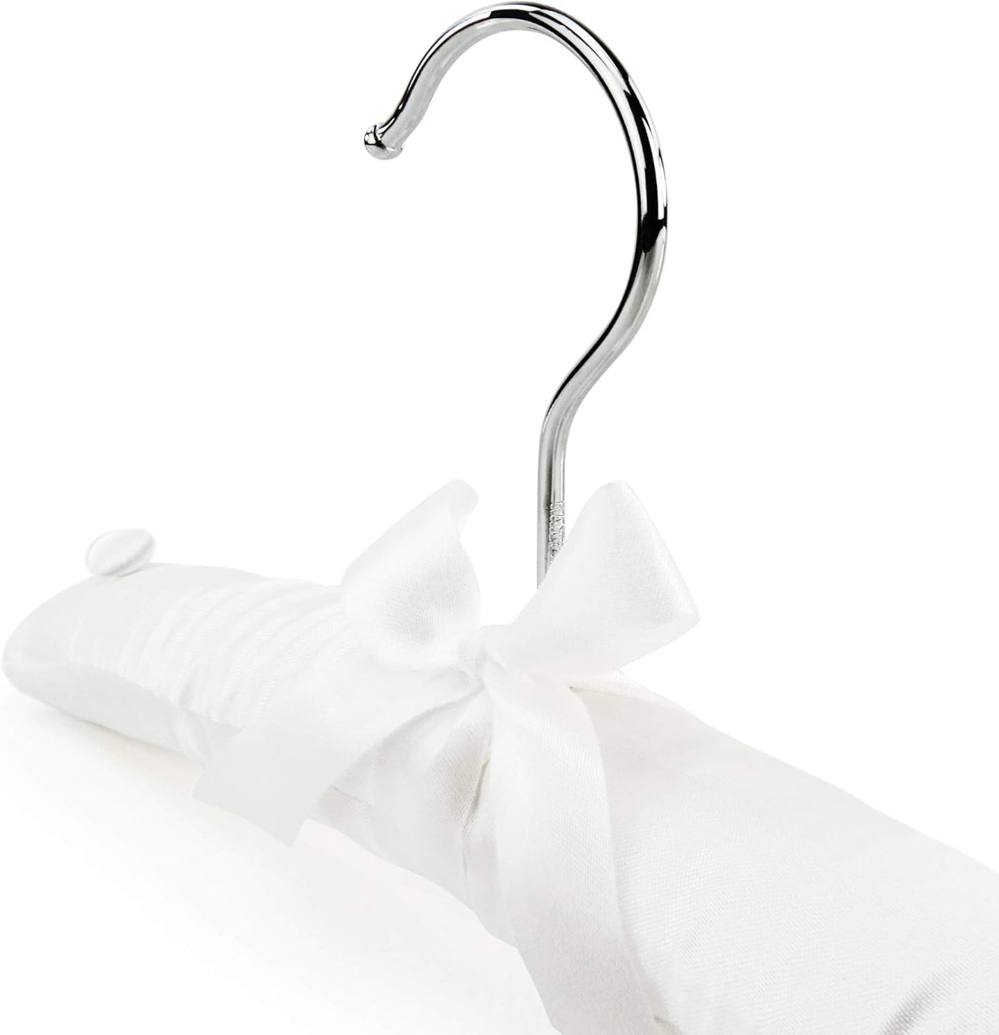 HANGERWORLD Pack of 3 Small Kids Satin Padded Hangers - 11.8inch Soft White Infant, Toddler and Baby Hangers for Nursery Closet