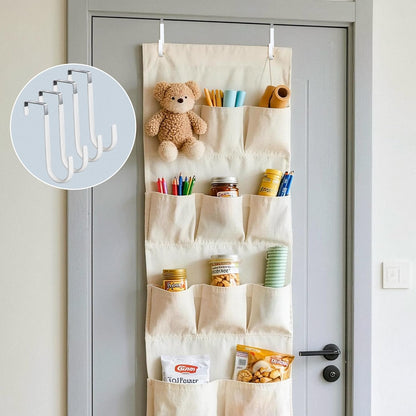HOOSUN 4 Pack Over The Door Hooks,5 in Hooks for Hanging Heavy Duty Door Hanger,Towel Hanger Hook Holders,Over Door Hangers Hooks Door Hanger Hooks for Hanging Clothes,Towels,Hats,Coats,Bags (White)