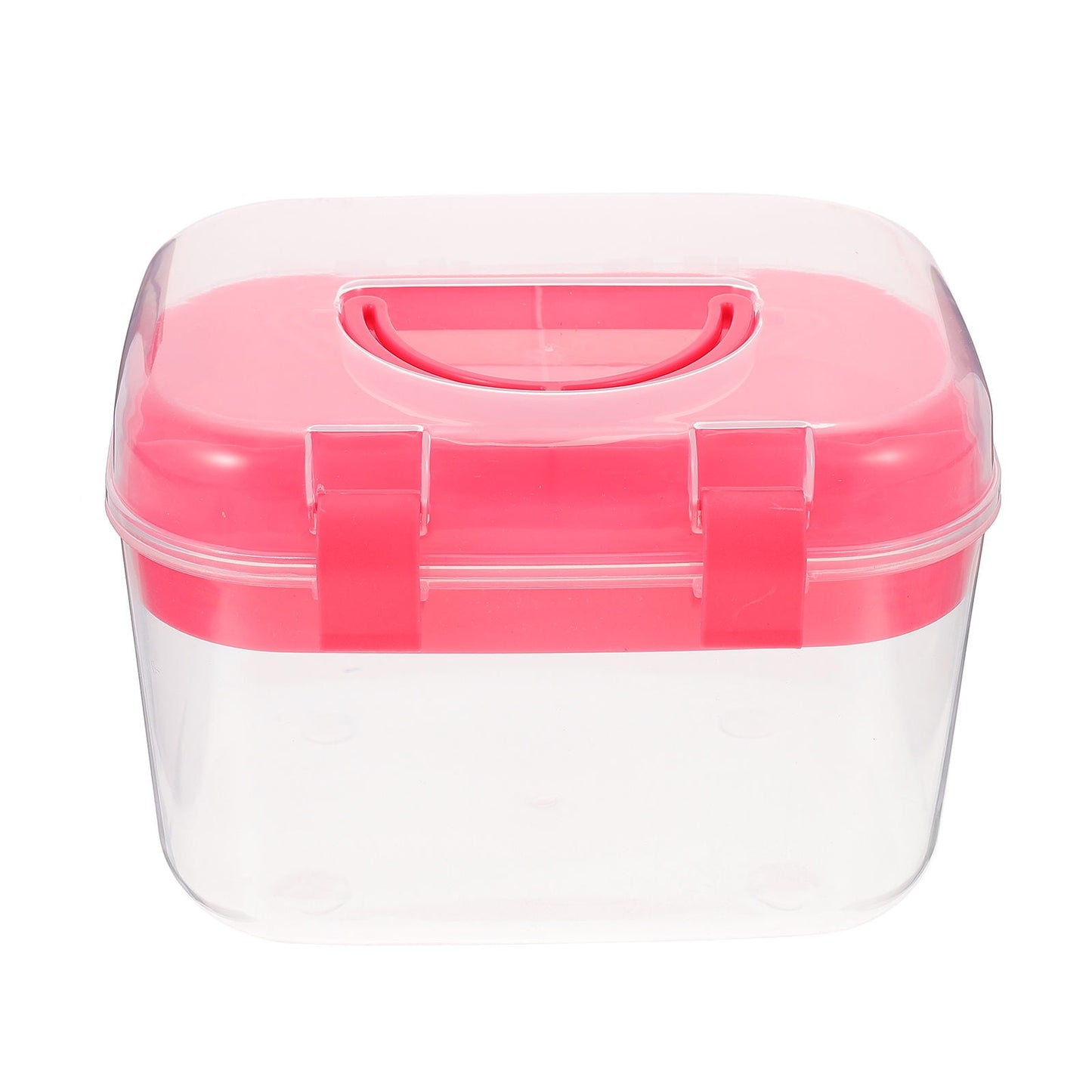 HOOWIFFY Plastic Sewing Box Red Large Capacity Double Layer Organizer for Home and Office Use with Design