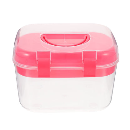 HOOWIFFY Plastic Sewing Box Red Large Capacity Double Layer Organizer for Home and Office Use with Design