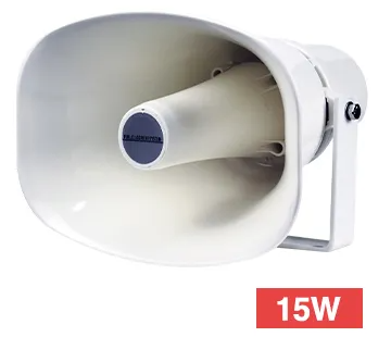 CMX HSK-15T 15W Outdoor Horn Loudspeaker – Weather-Resistant, IP66, 100V Line with Mounting Bracket
