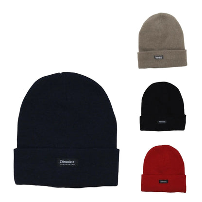 Men's Thinsulate Insulated Polar Fleece Beanie Winter Thermal Knit Hat