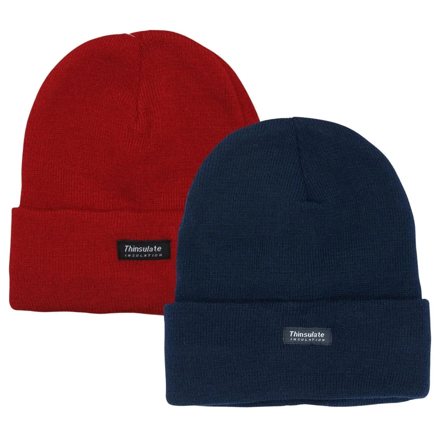 2 Pairs Mens Winter Beanie Insulation Thermal Winter Knitted Thinsulate Ski Hat