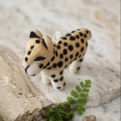 Handmade Wool Felt Cheetah Ornament