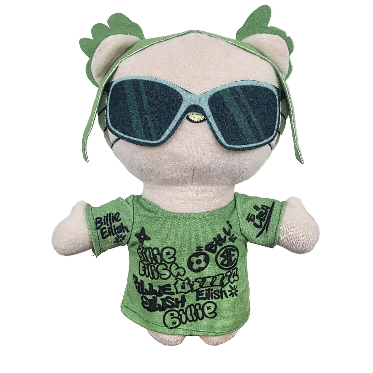 Lil Bil Neon Green Graffiti Cat Plush 26cm - Street Art Feline Collectible Toy