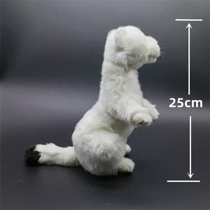 Lifelike Stoat Plush Toy 10 Inch /25 cm High Fidelity Ermine Stuffed Animal  Best Ferret Plush Toys for Kids & Collectors