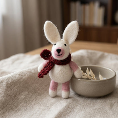 Handmade Wool Felt Bunny Ornament