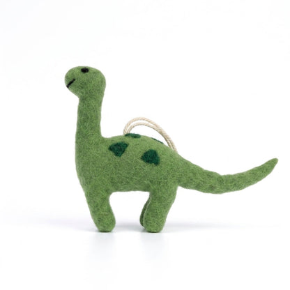 Handmade Wool Felt Brachiosaurus Dinosaur Ornament