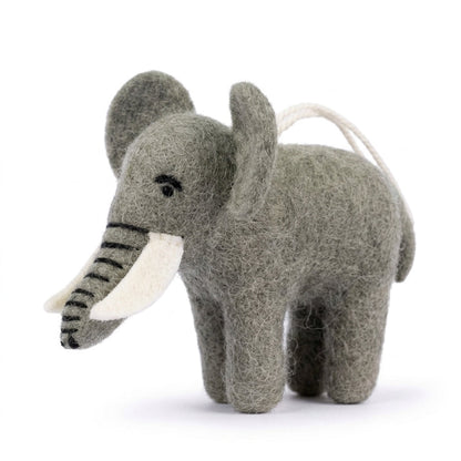 Handmade Wool Felt Elephant Ornament