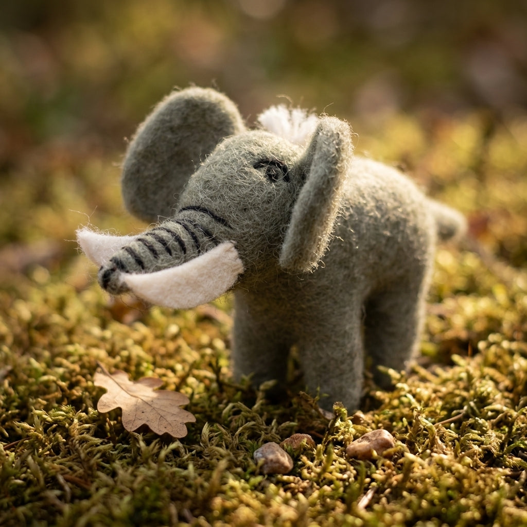 Handmade Wool Felt Elephant Ornament