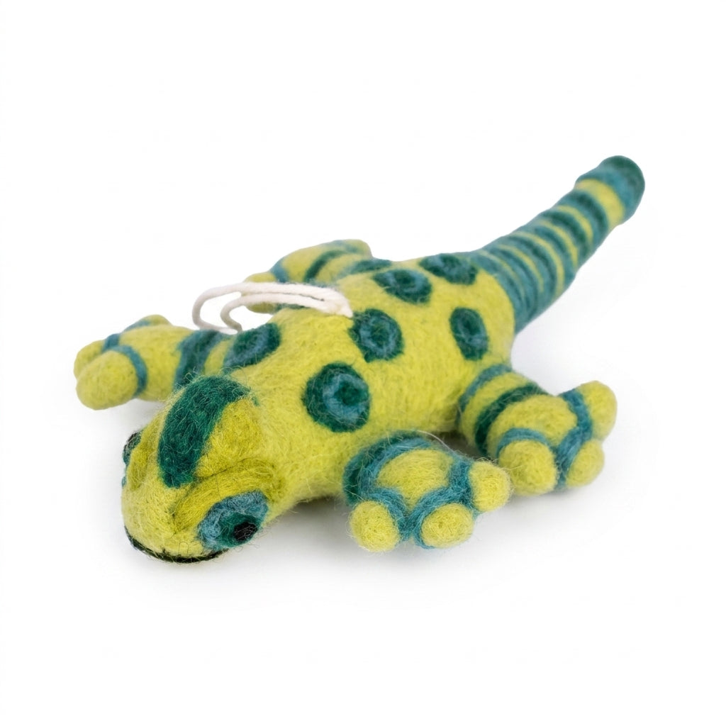Handmade Wool Felt Gecko Ornament