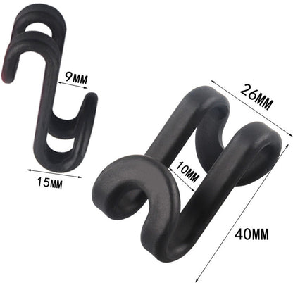 Hanger Hooks | Hooks - S-Hook Hangers - Black - Pack of 100 - Coat Hooks - Space-Saving Hanger Connector Hooks - Plastic Hanger Connectors - Ideal for Organizing Your Wardrobe