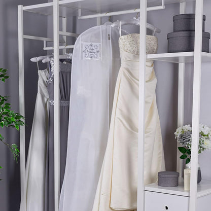 Hangerworld White 17inch Satin Padded Top Garment Wedding Clothes Coat Hangers with Buttons