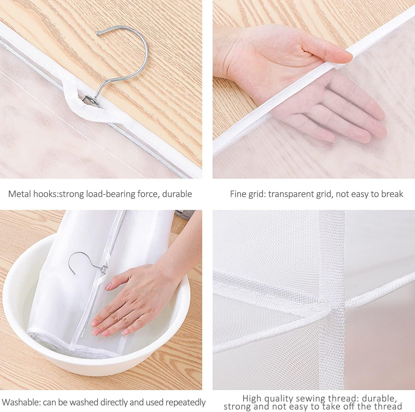 Hanging Handbag Purse Organizer,  2 Pack Transparent Hanging Closet Organizer with 8 Pockets, Washable Dust Proof Nylon Storage Bag for Closet and Wardrobe