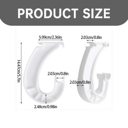 Hanging J Shape Closet Rod Bracket White 2Pc JWDX, 2Pcs Hanging Closet Rod Support Closet Shelf Rod Holder Sturdy J Shaped Closet Brackets for Hanging Clothes Cabinets Storage and Curtain One Size D