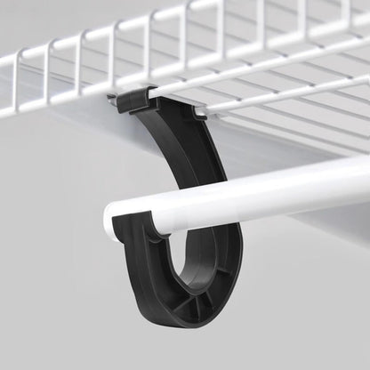 Hanging J Shape Closet Rod Bracket White 2Pc JWDX, 2Pcs Hanging Closet Rod Support Closet Shelf Rod Holder Sturdy J Shaped Closet Brackets for Hanging Clothes Cabinets Storage and Curtain One Size D