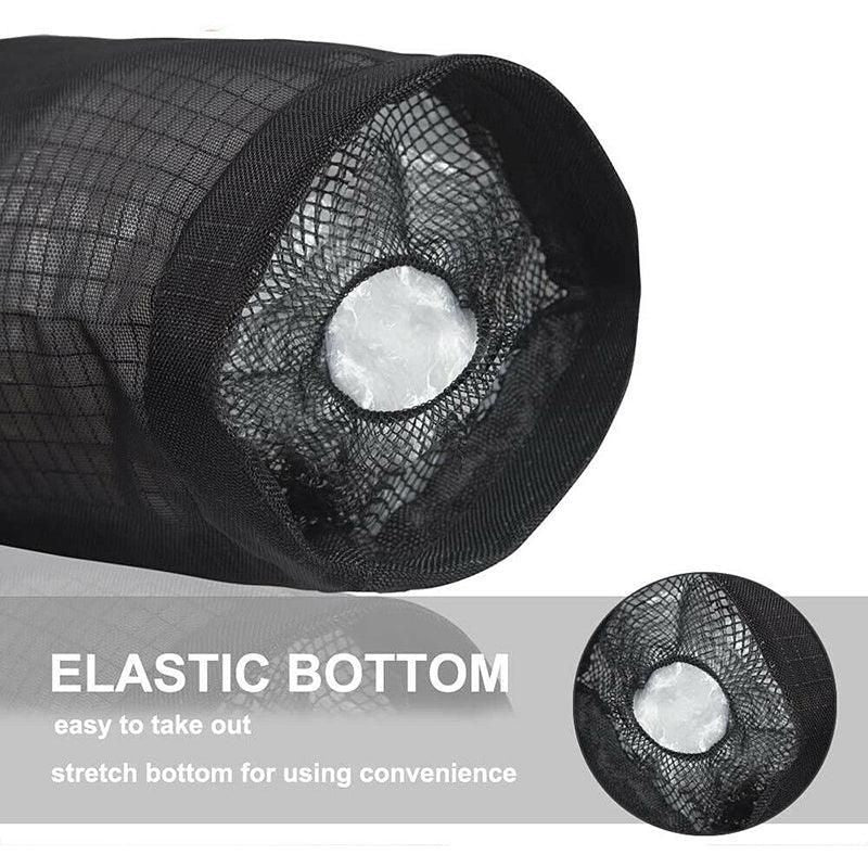 Hanging Mesh Bag Organizer Dispenser for Plastic or Trash Bags Storage Holder - Black