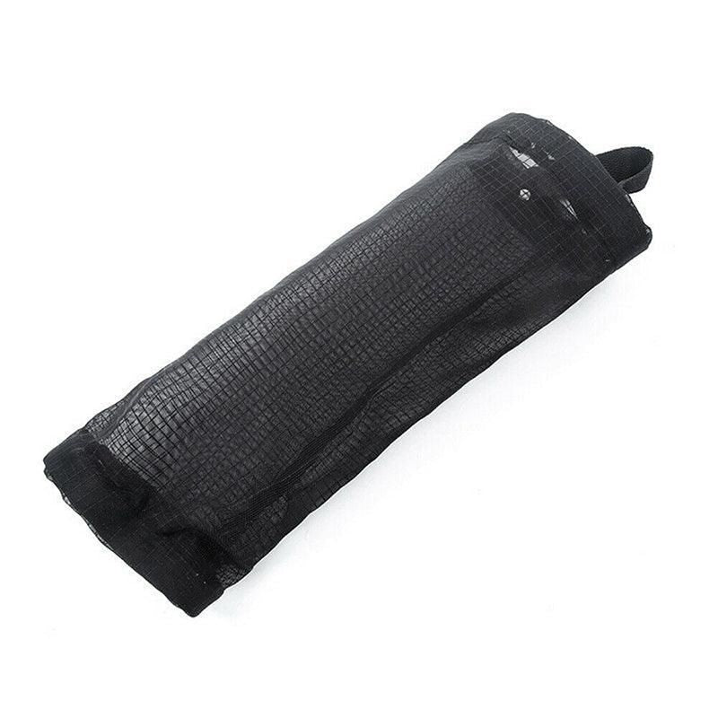 Hanging Mesh Bag Organizer Dispenser for Plastic or Trash Bags Storage Holder - Black