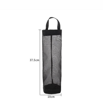 Hanging Mesh Bag Organizer Dispenser for Plastic or Trash Bags Storage Holder - Grey