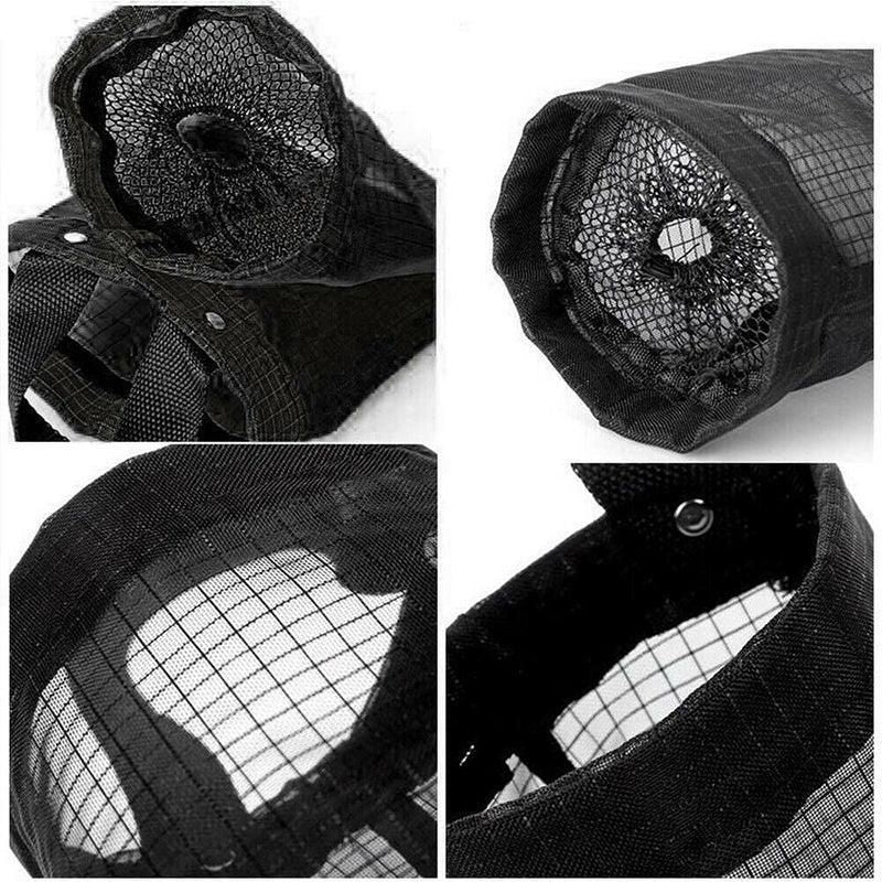 Hanging Mesh Bag Organizer Dispenser for Plastic or Trash Bags Storage Holder - Grey