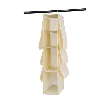 Hanging Purse Handbag Organizer Wardrobe Closet Dust Proof Shelf Rack Bag with 10 Compartments Bag Organizer