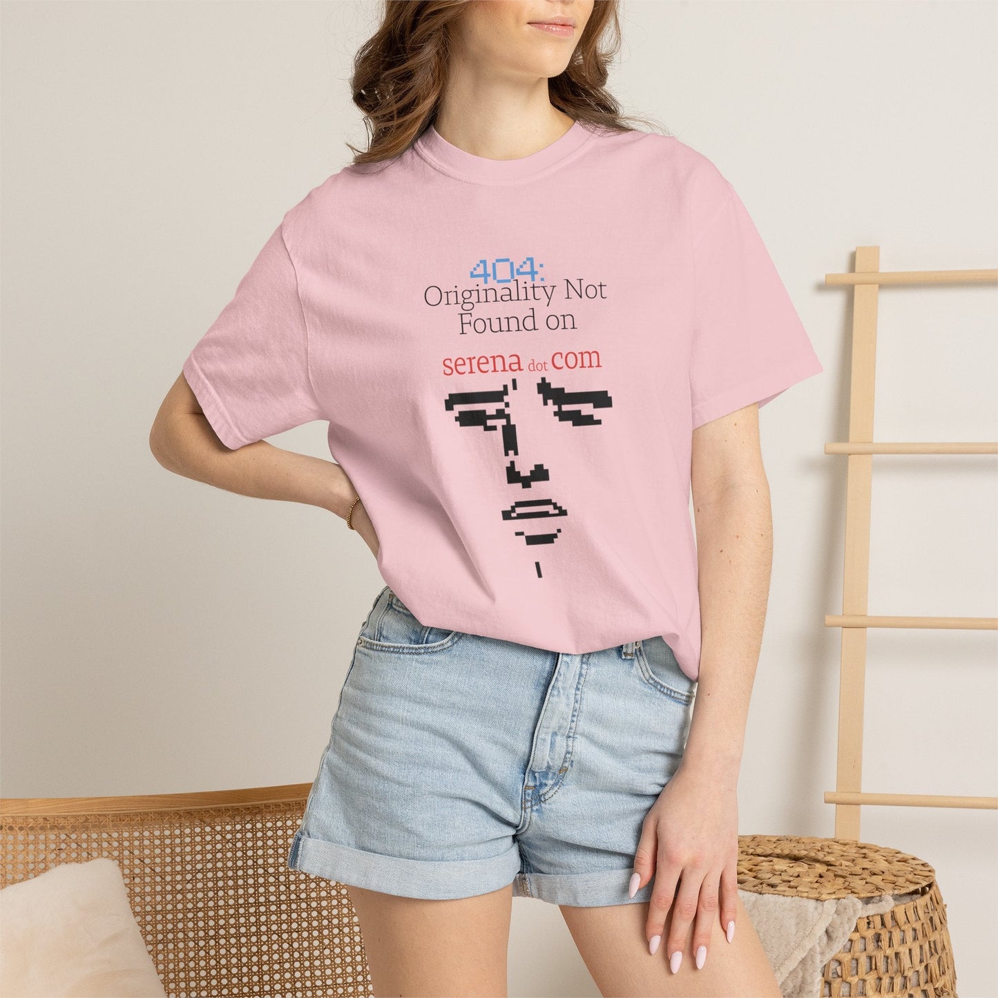 404 Originality Not Found Graphic Tee | Pixel Face Satire Shirt | Aprasi